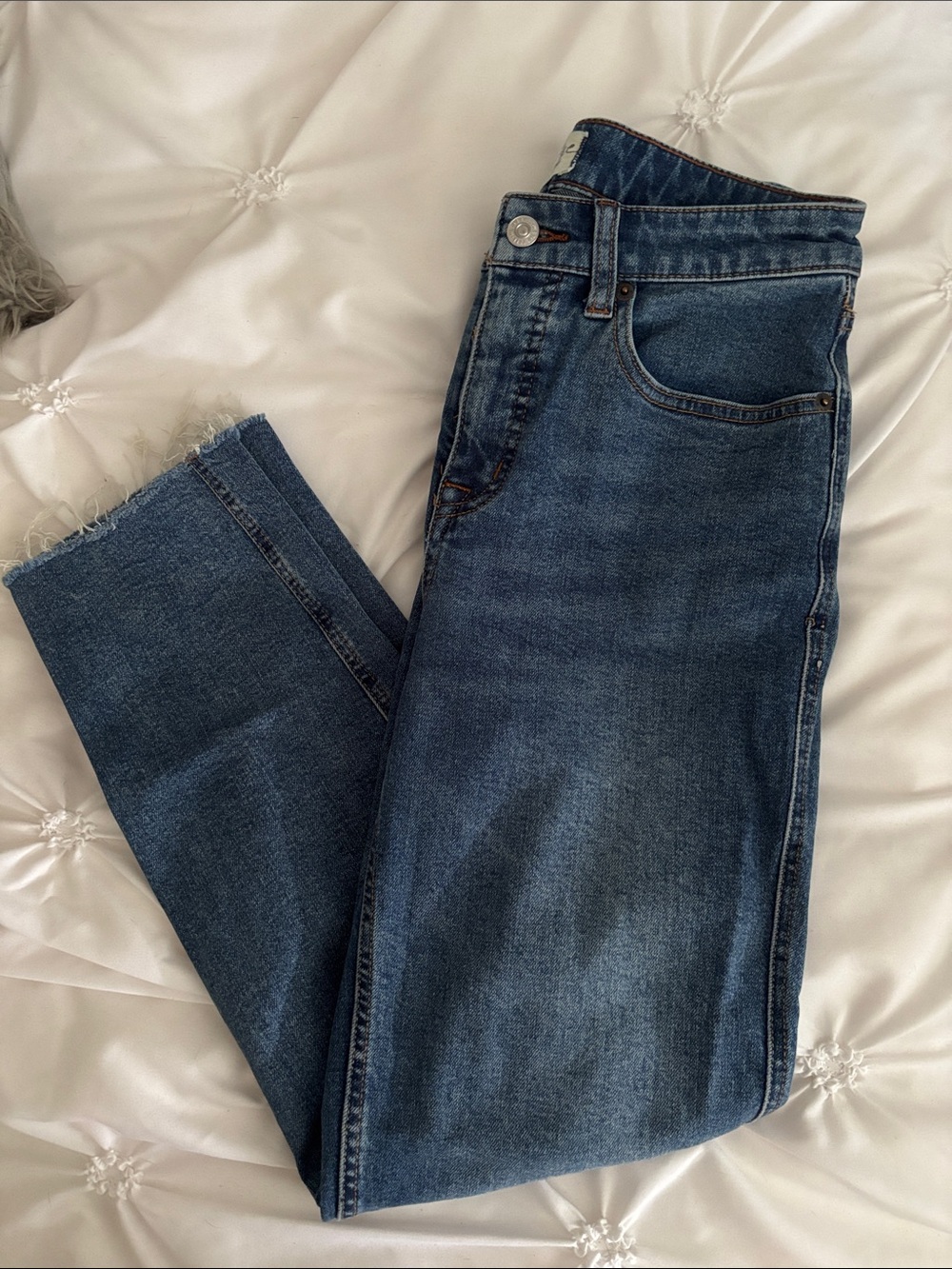 WE THE FREE - High-Rise Straight Leg Women's Jeans in Dark Blue